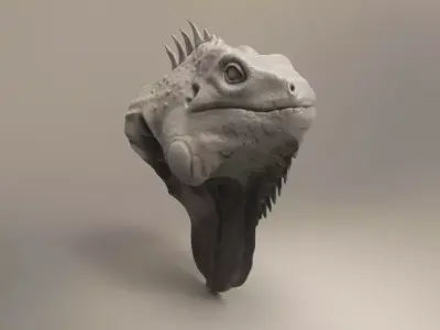 Iguana head 3D model