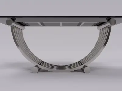 Coffee table stainless silver gloss 3D model