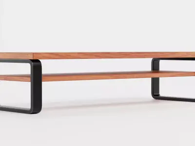TV Table V1 - Universal Wooden Console Low-poly 3D model
