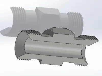 threaded male connector 3D print model