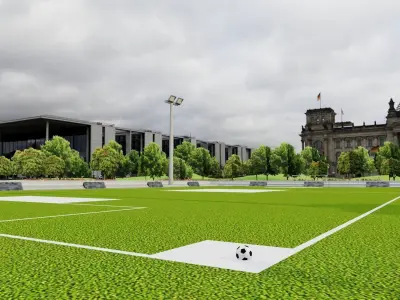 Football ground Low-poly 3D model