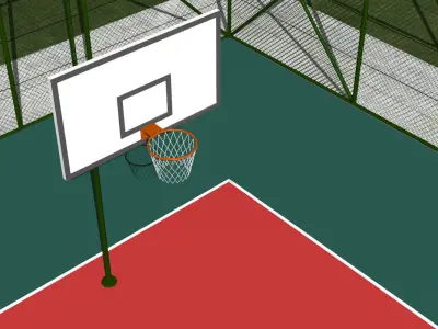 basketball court Low-poly 3D model