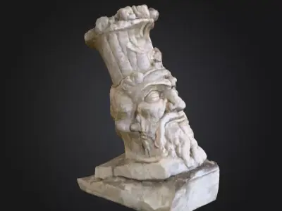 Stone Sentinel Low-poly 3D model