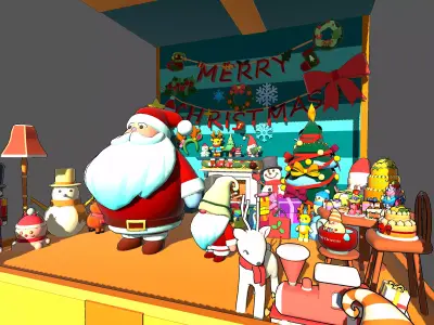 Christmas-pakage Low-poly 3D model