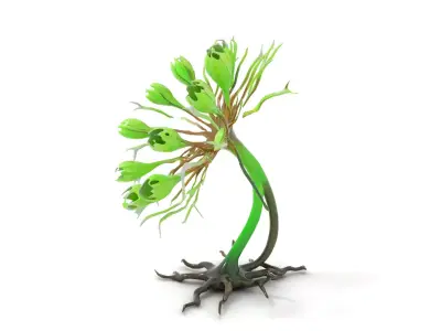 Fantasy Green Plant model pack Low-poly 3D model