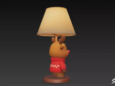 Reindeer Table Lamp Low-poly 3D model
