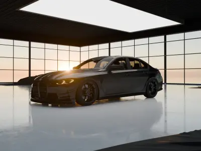MIRRORED GARAGE AUTOMOTIVE  Blender File 3D model