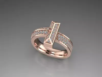 Ring T Tiffany 3D print model