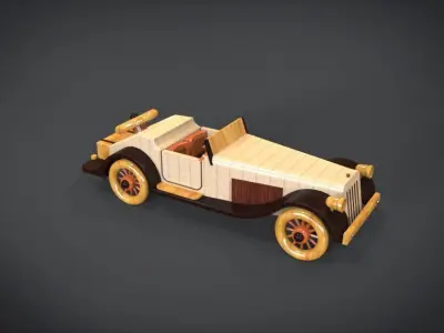 Classic Toy Roadster Low-poly 3D model