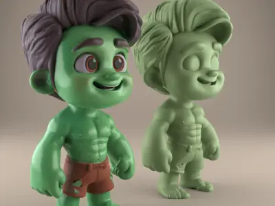 Cute Hulk Kid STL 3D Model for Fun Gift or Decoration 3D print model