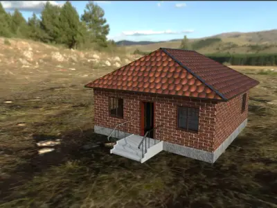 House texture tga targa material  Low-poly 3D model