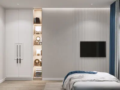 Neoclssical bedroom interior with corona 3D model