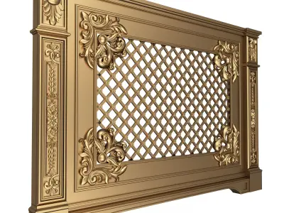 Radiator Cover Decorative Screening Grille Panel 014 Low-poly 3D model