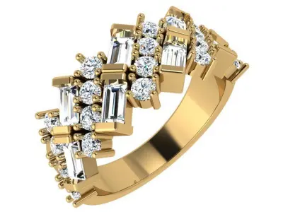 Diamond Luxury Wide Ring 4815 3D print model