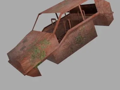 Rust Car post Car Low-poly car Free low-poly 3D model