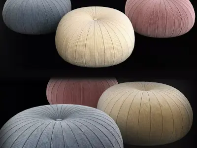 Solid Pillow Set 3D model Low-poly 3D model