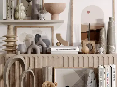 Set decorative 002 Low-poly 3D model