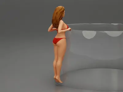Bikini clad drink markers to attach to the side of your glass 3D print model