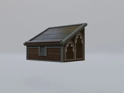 Bookstand 1 wooden box Low-poly 3D model