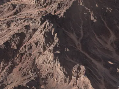 8k Rocky desert Mountain  Free low-poly 3D model