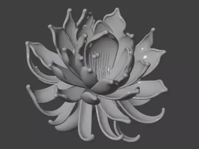 Purple-Pink Gradient Lotus Ornament  3D print model