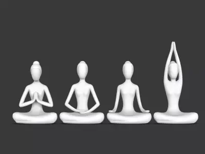 woman yoga 3D print model