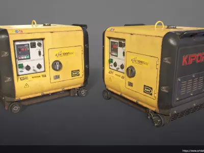 Kipor KDE7000 diesel generator Low-poly 3D model