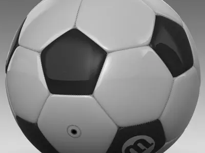 Soccerball bicolor Low-poly 3D model