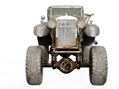 The BigBen huge post-apocalypse monster truck da1 Low-poly 3D model