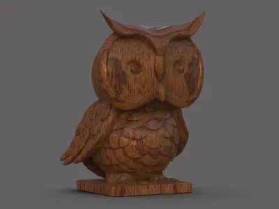 Wood Owl 3D print model