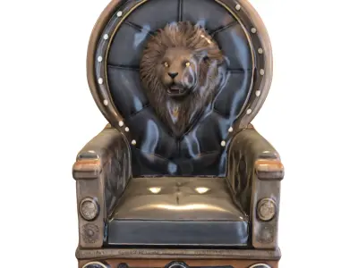 Royal Lion Throne 3D model
