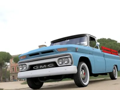 GMC PICKUP TRUCK FLEETSIDE LONG 1964 3D model