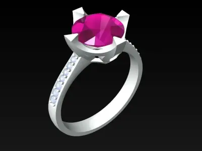 Diamond Ring - Womens Rings - N719357 3D print model
