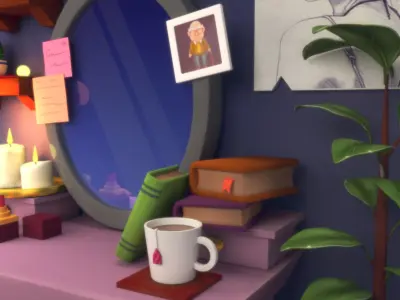 3D isometric miroir  Low-poly 3D model