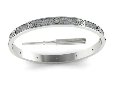 Love Bracelet Diamonds - SIZE 19 3D print model