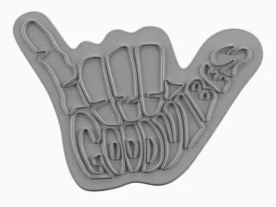 Good Vibes Neon Sign 3D model