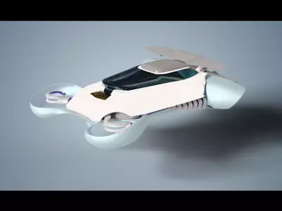 Simplistic Flying Vehicle 21 Low-poly 3D model