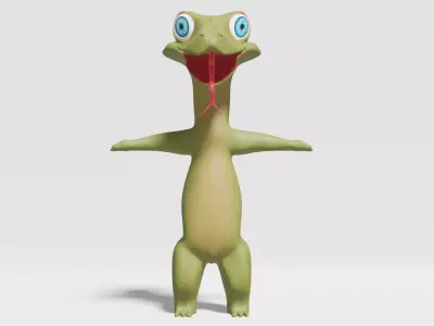 komodo dragon humanoid from indonesia 3D model