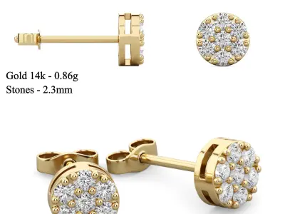 Set Stud of 10 earrings  3D print model