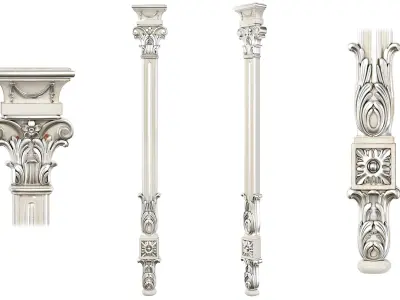 Classic pilaster 08 3D model