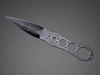 Knife Military Dagger AAA Game Ready Asset Low-poly 3D model