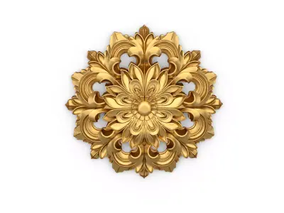 Classic circular carved decor onlay stl 02 3D print model