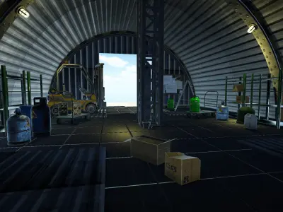 Military Hall  Low-poly 3D model