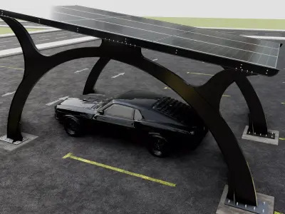 ARCHED TYPE MODERN CARPORT TYPE-4 3D model