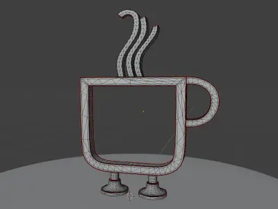 3D Model of a metl  Cup with Legs Free 3D model