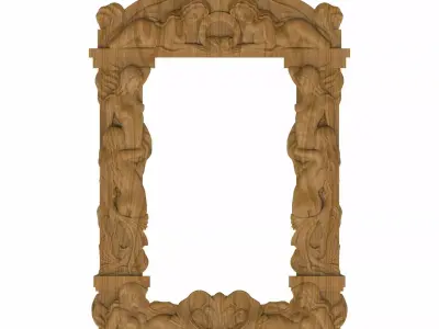 Carved picture frame STL 3D model 56