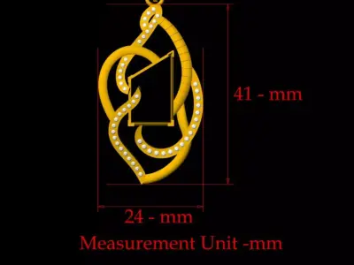 Fancy Gold Pendant - 0119 3D print model