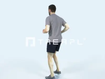 Portrait 07J Running Jogging Football Sports Man Low-poly 3D model purchase