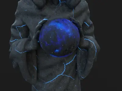 statue game asset for unity  Low-poly 3D model