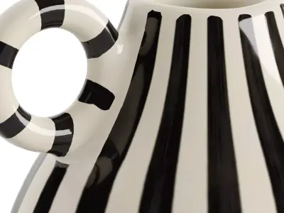 Vase with black and white stripes 3D model